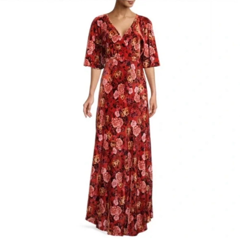 NWOT Jade by Johnny Was Alanis Silk Velvet Maxi Dress Retail $565